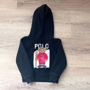 Polo Ralph Lauren Boys Polo Bear Black Fleece Graphic Print Hoodie 3/3T